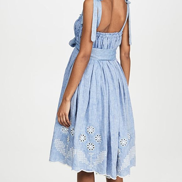 NWT Innika Choo Nev Erontym Dress Chambray Cotton - Picture 3 of 8